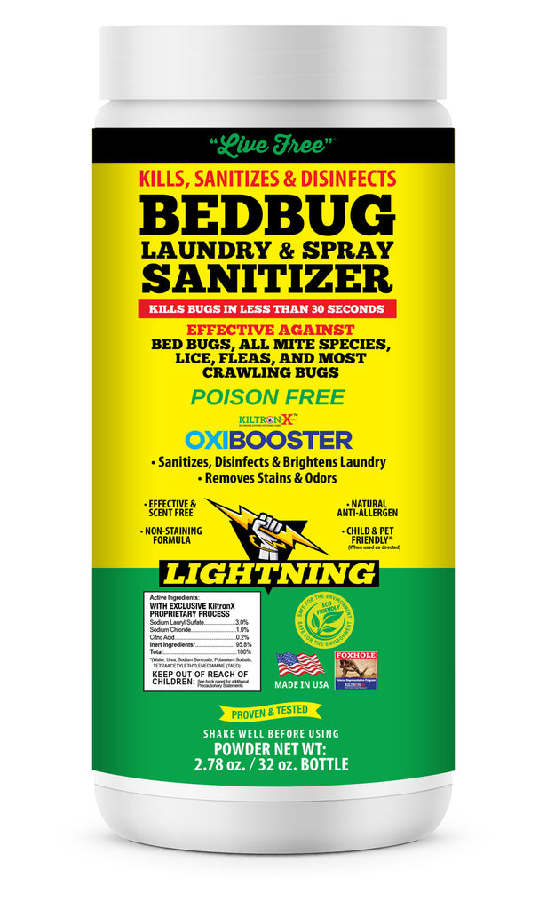 LIGHTENING BED BUG LAUNDRY DETERGENT & SANITIZER ADDITIVE- 64 Oz